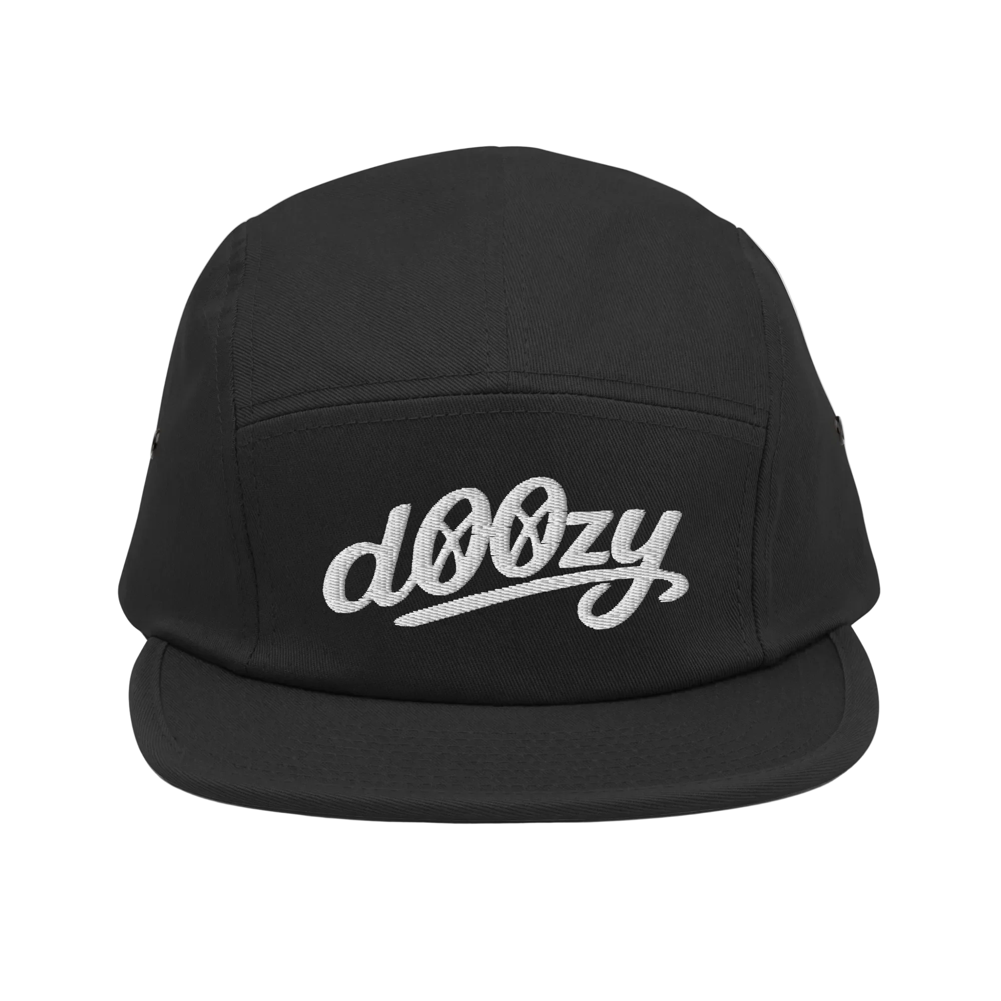 Gorra 5 paneles negra Doozy Headwear bordado, dOOzy brand, estilo urbano, tienda oficial