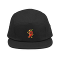 Gorra 5 paneles negra Doozy Headwear con bordado de chile animado en el frente