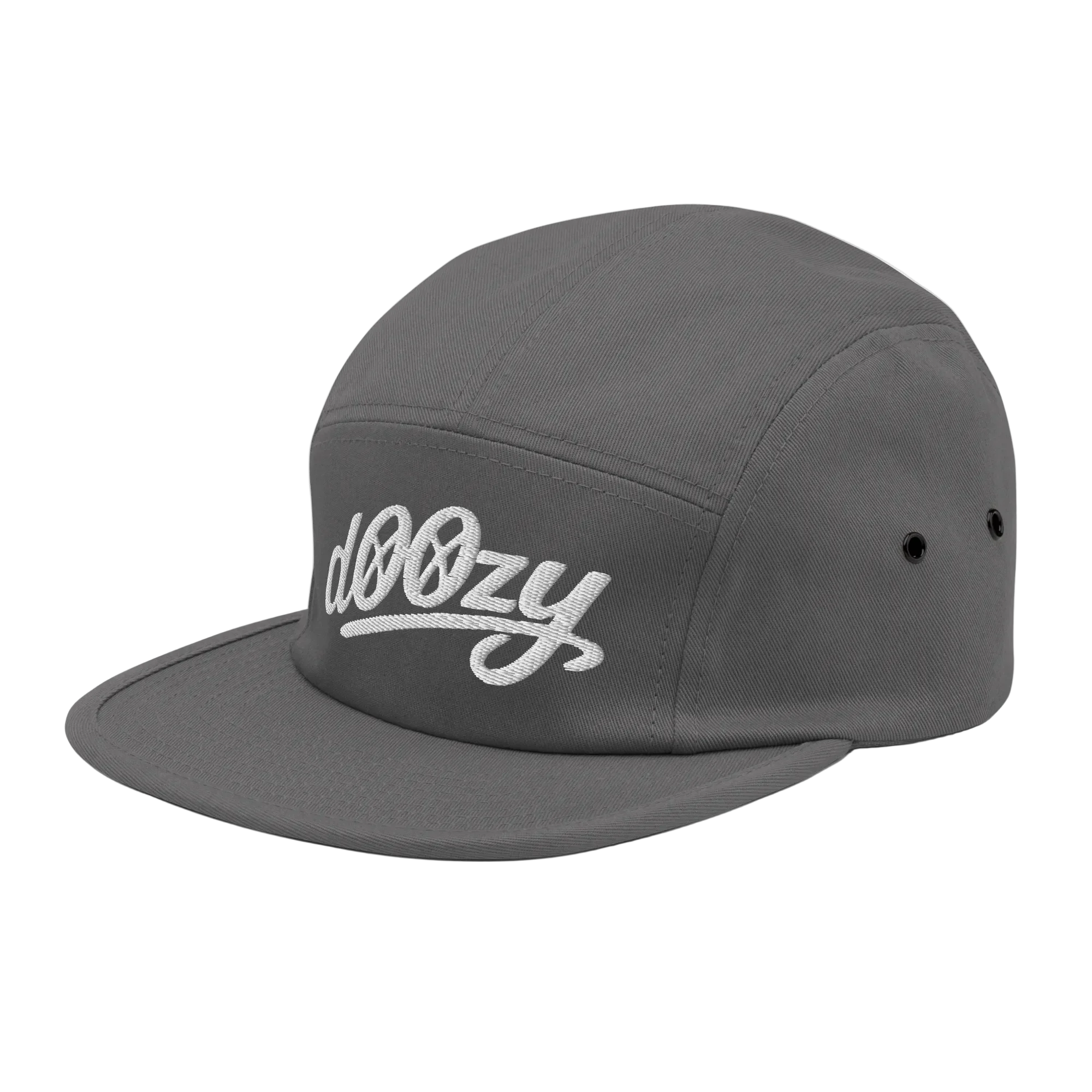 Gorra gris estilo 5 paneles con logo dOOzy bordado, Doozy Headwear tienda oficial
