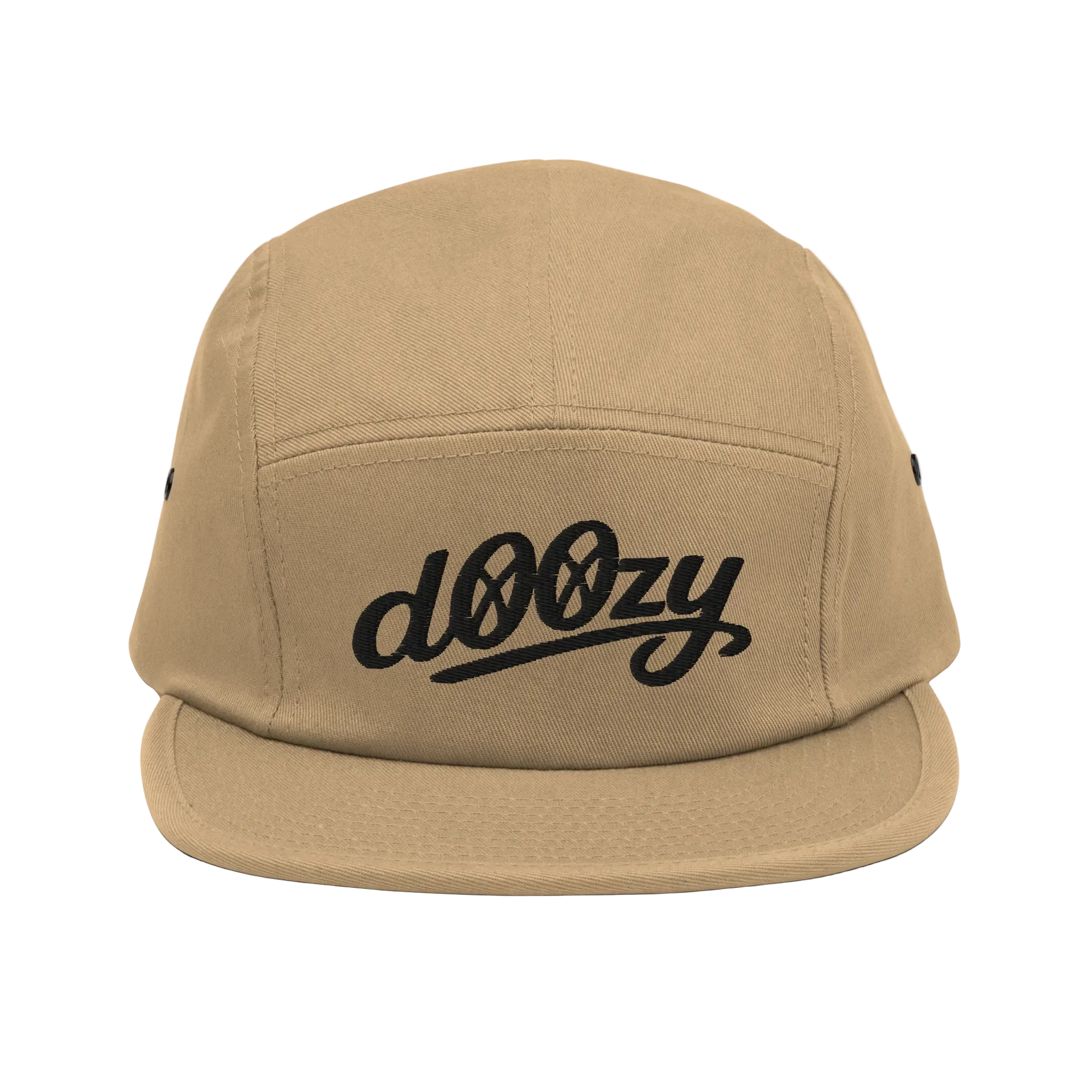 Gorra 5 paneles color khaki con logo doozy en negro, Doozy Headwear dOOzy brand