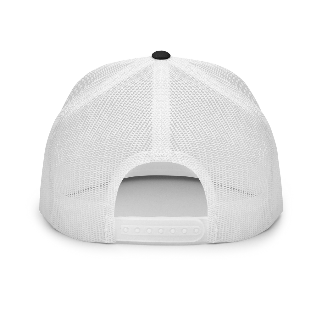Parte trasera de gorra trucker 5 paneles blanca de Doozy Headwear, malla y cierre ajustable
