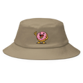 Sombrero bucket khaki Doozy Headwear con dibujo de dona rosa sonriente
