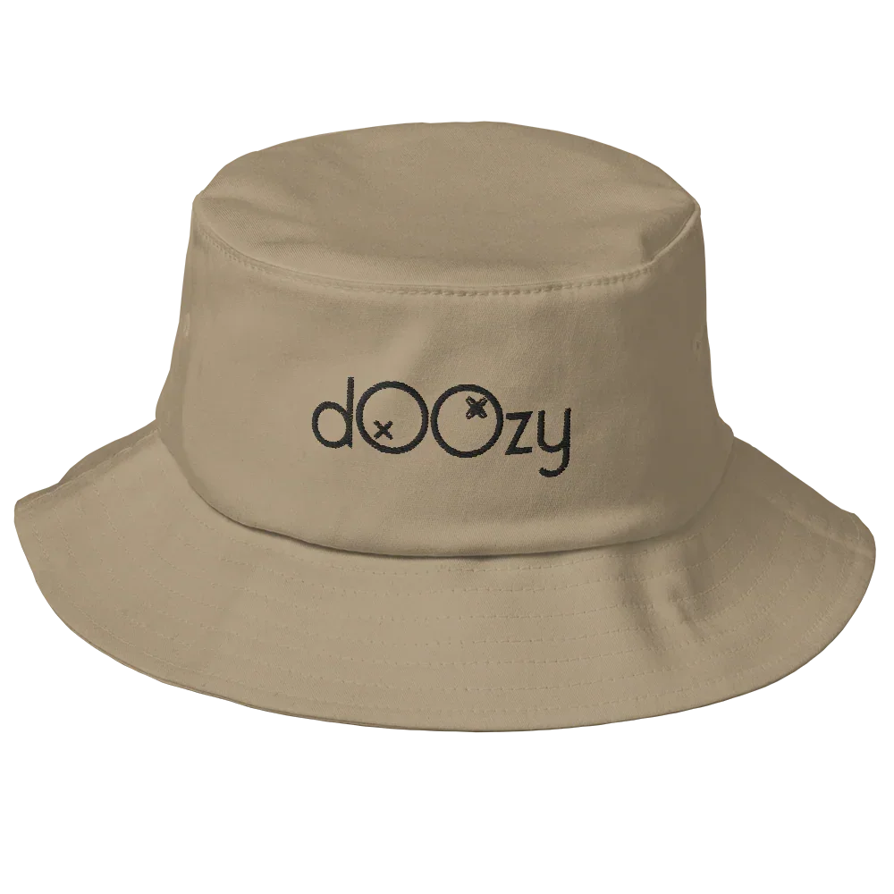 Sombrero bucket khaki Doozy Headwear con logo dOOzy bordado al frente