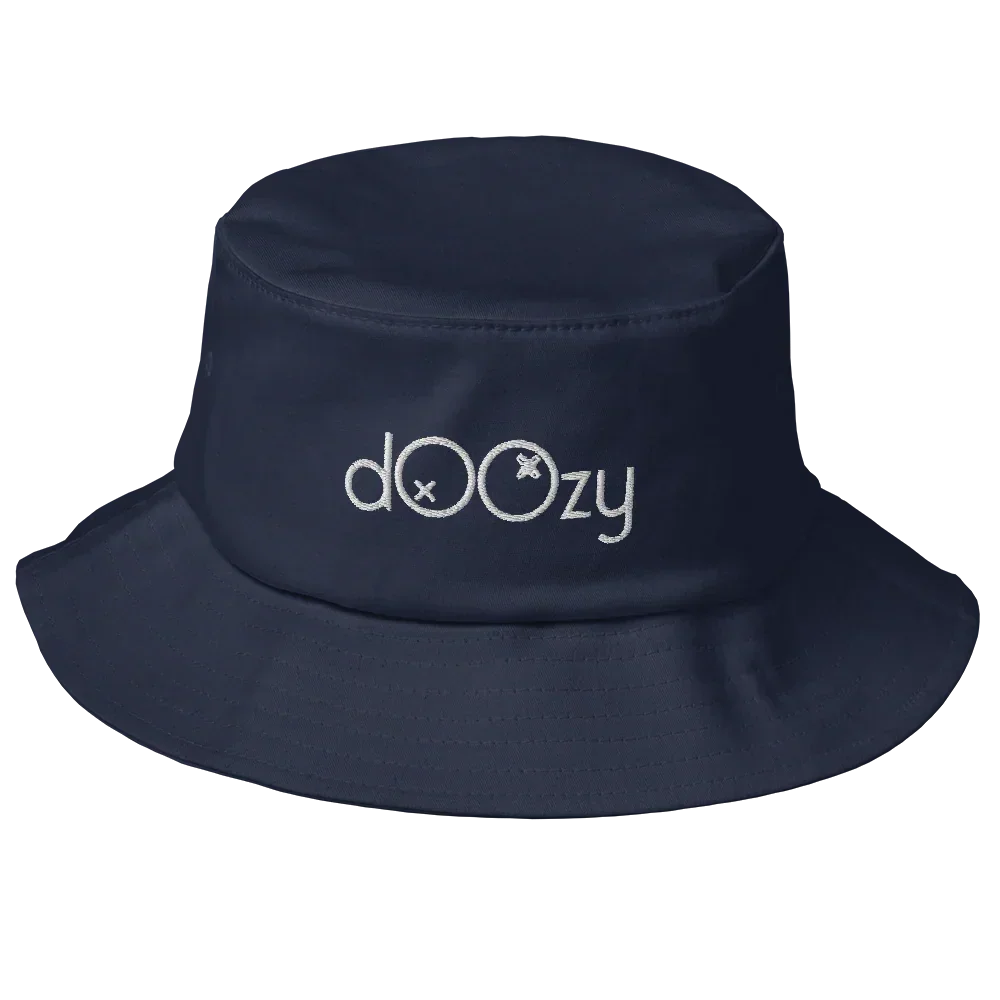 Sombrero tipo bucket azul marino con logo doOzy bordado, Doozy Headwear tienda oficial.