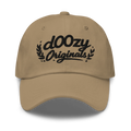 Gorra khaki Doozy Originals con logo bordado en negro, estilo clásico, marca dOOzy Headwear