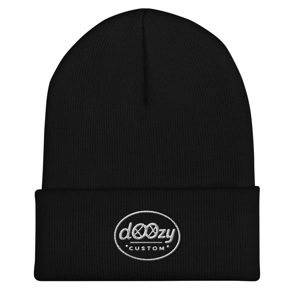 Gorro negro de punto con logo bordado Doozy Headwear, moda urbana dOOzy brand