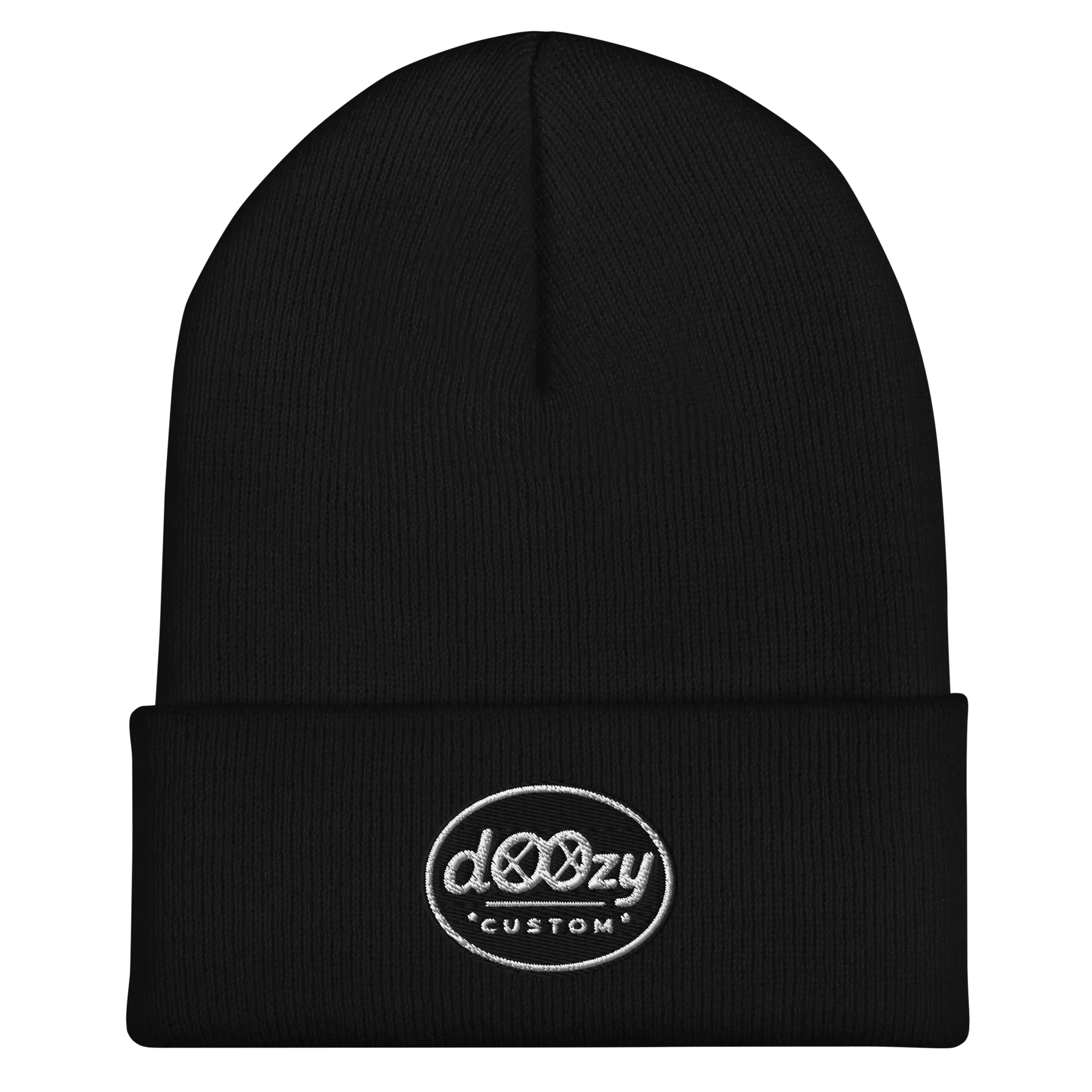 Gorro negro de punto con logo bordado Doozy Headwear, moda urbana dOOzy brand