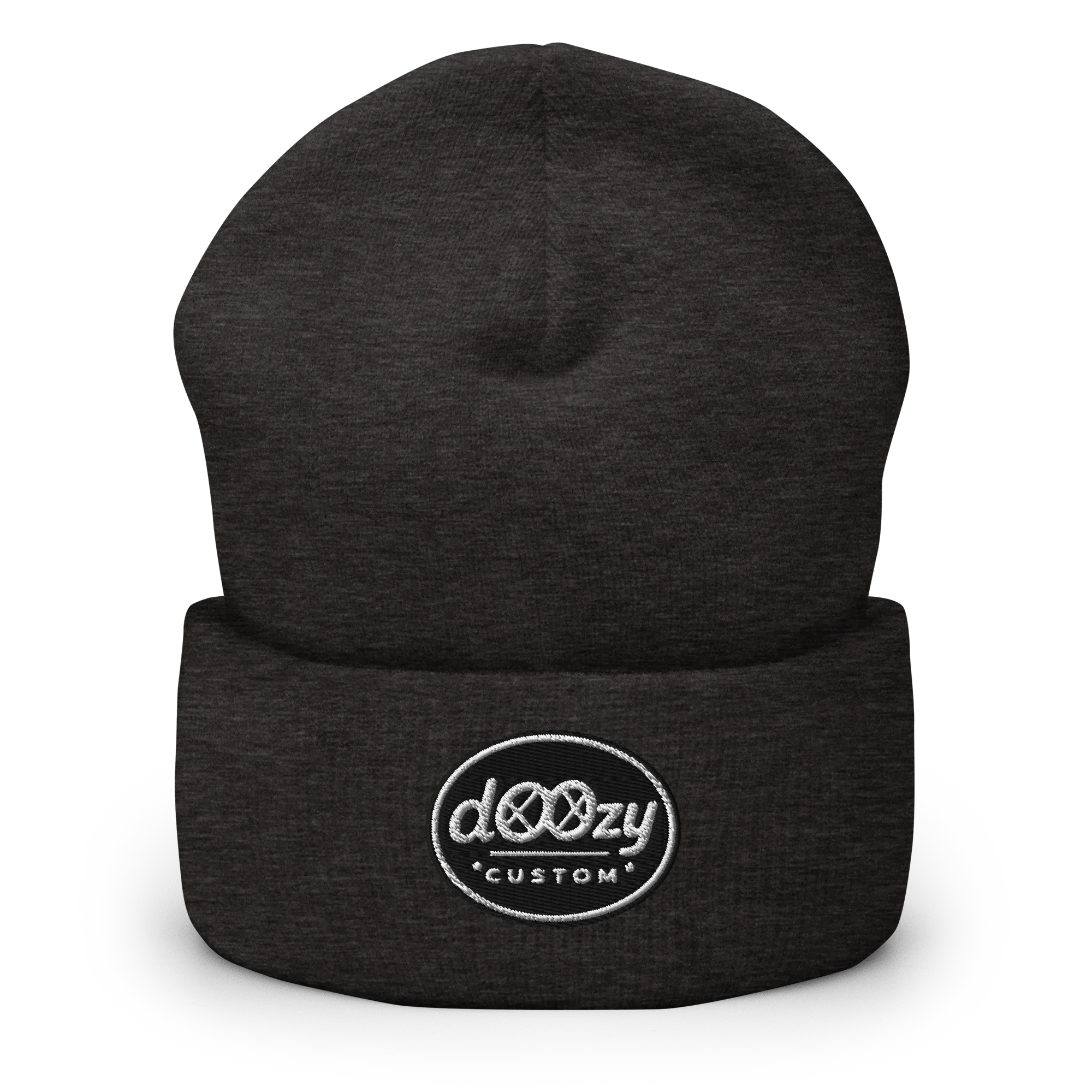 gorro tipo beanie gris oscuro con logo bordado doozy custom de Doozy Headwear