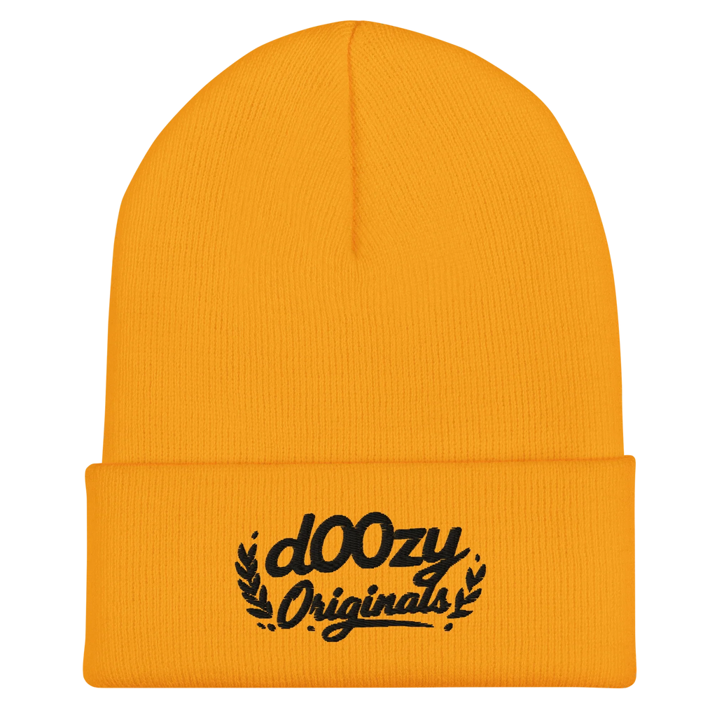 Gorro amarillo dOOzy Originals con logo negro, Doozy Headwear tienda oficial