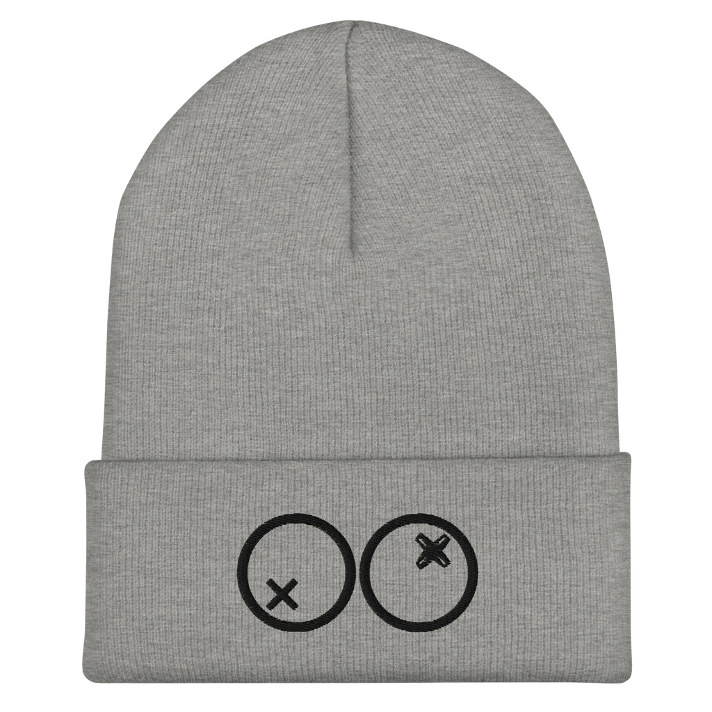 Gorro Doozy Headwear gris jaspeado con logotipo dOOzy bordado en negro al frente