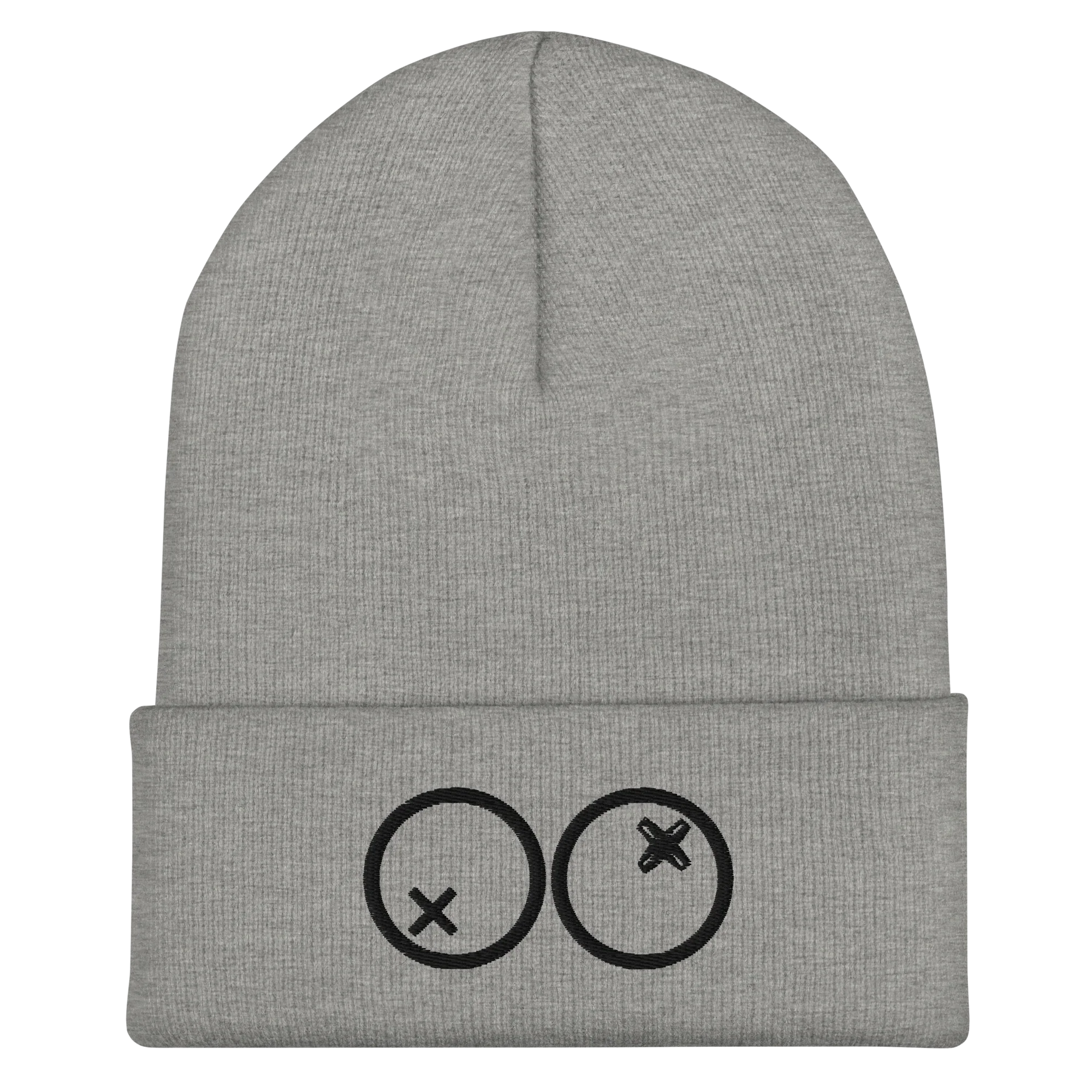 Gorro Doozy Headwear gris jaspeado con logotipo dOOzy bordado en negro al frente