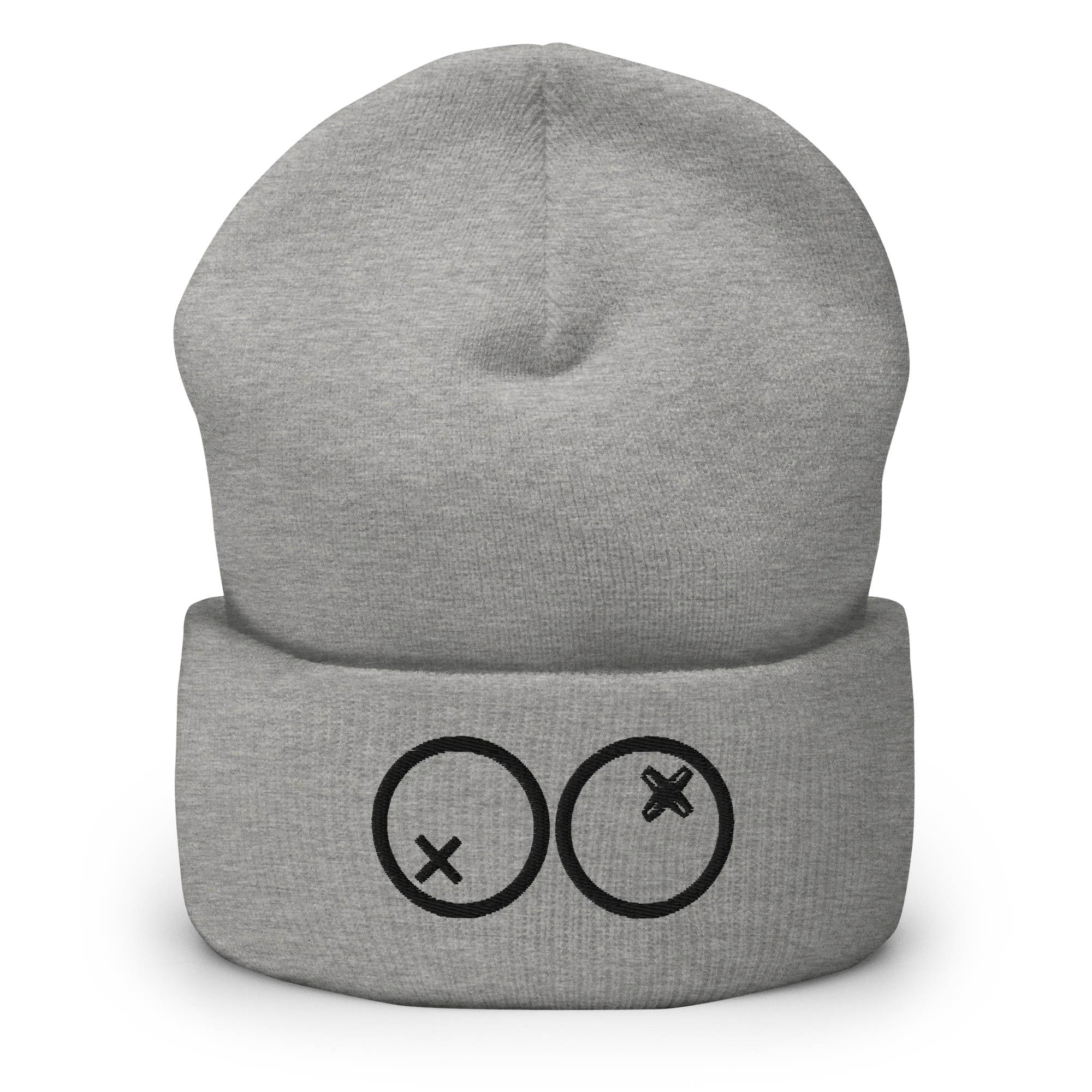 Gorro beanie gris jaspeado Doozy Headwear con logotipo dOOzy en la parte frontal