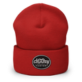 Gorro beanie rojo Doozy Headwear con logo bordado en el frente, tienda oficial dOOzy