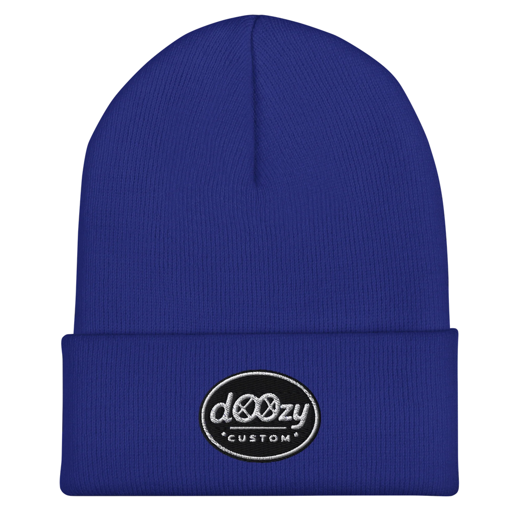 Gorro azul Doozy Headwear con logo bordado dOOzy CUSTOM al frente