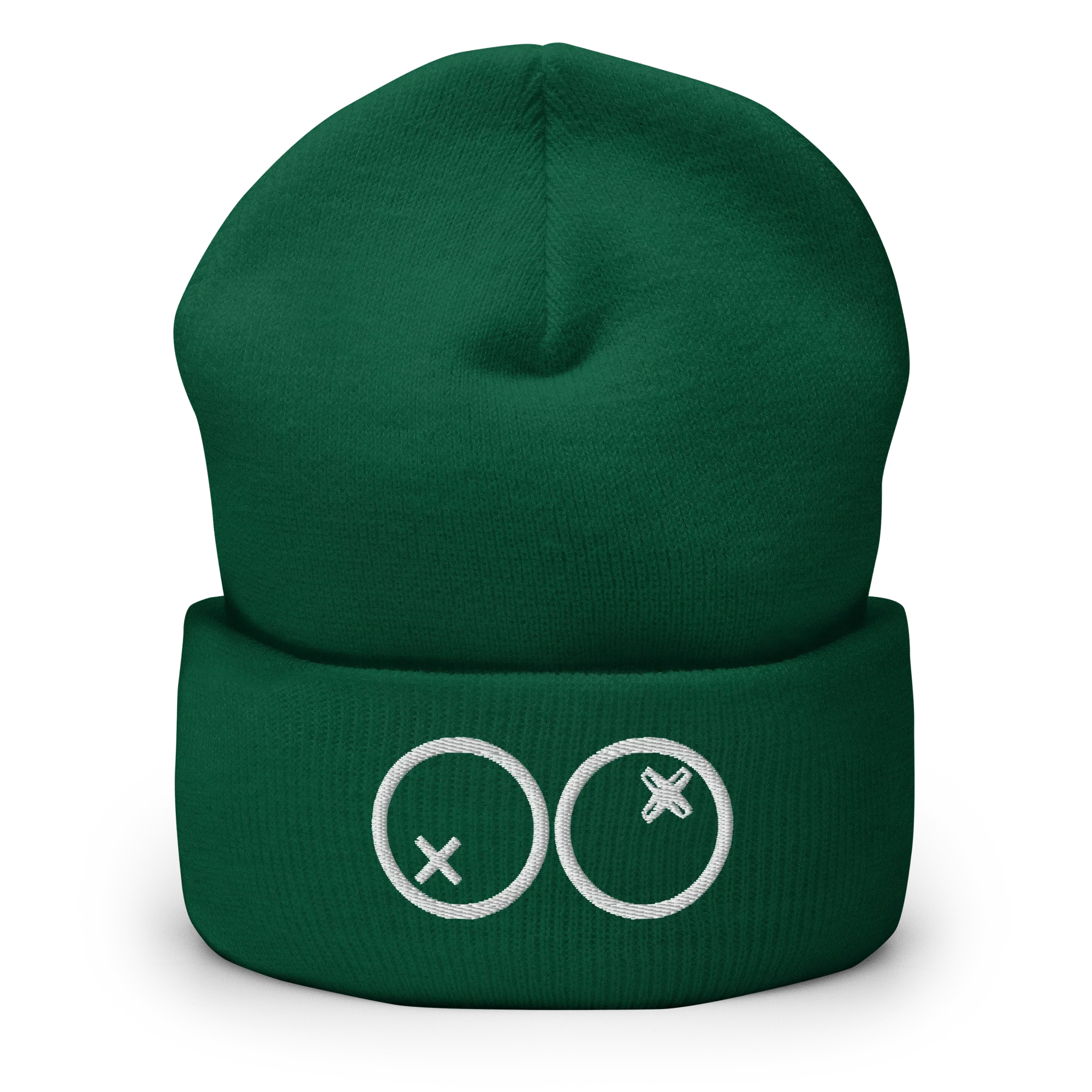 gorro beanie verde con logo dOOzy Headwear bordado en blanco, tienda oficial