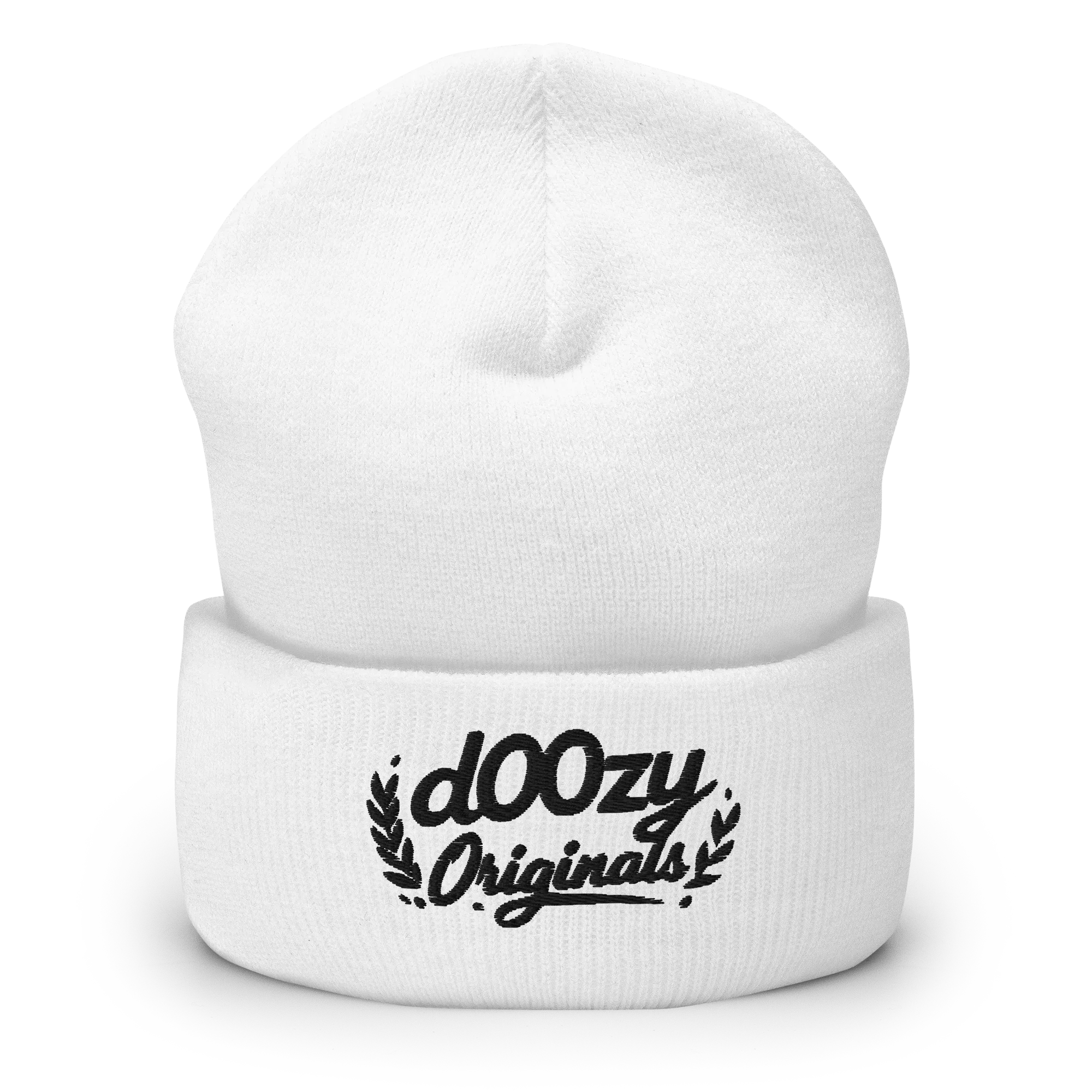 Gorro blanco Doozy Headwear con logo bordado dOOzy Originals al frente