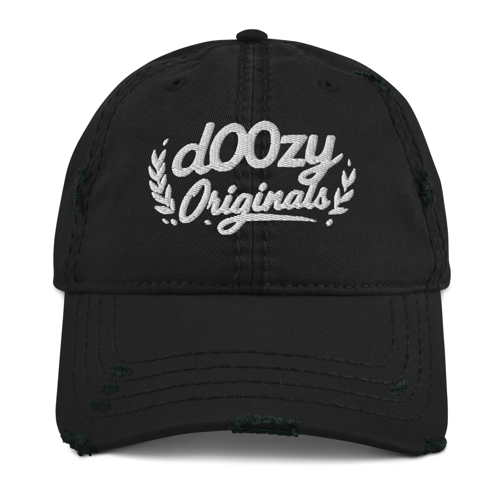 Gorra negra Doozy Headwear estilo vintage con logo bordado dOOzy Originals en el frente