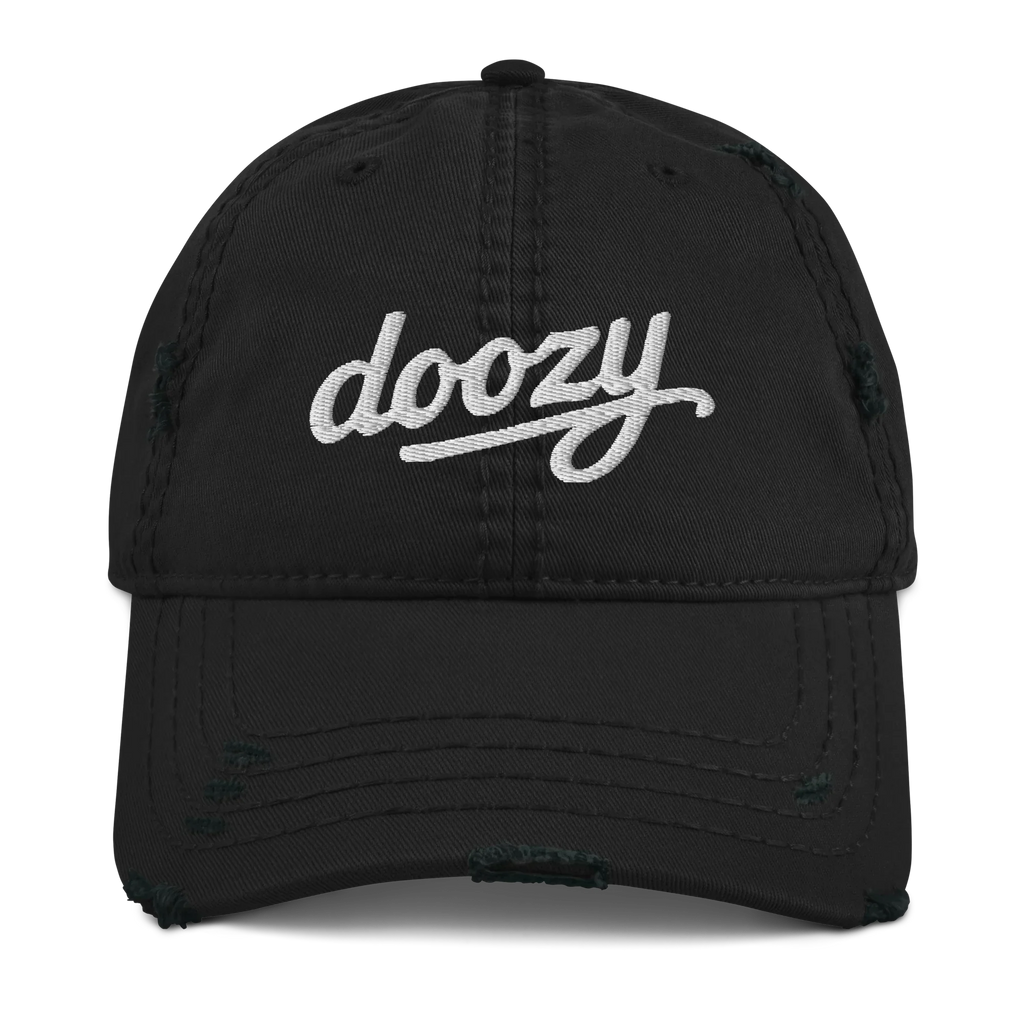 Gorra negra estilo vintage con logo doozy bordado, moda urbana Doozy Headwear