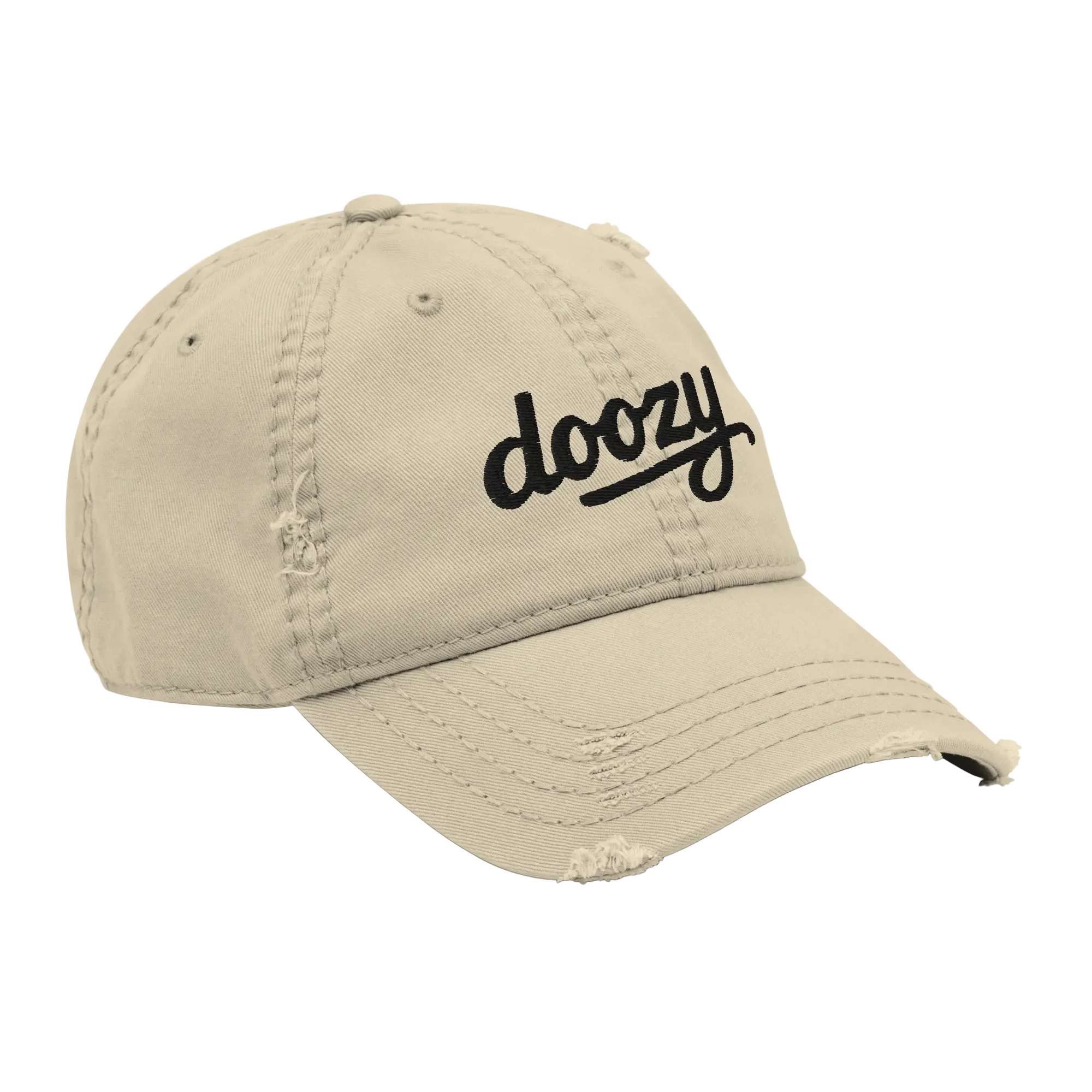 Gorra khaki estilo vintage con logo doozy bordado, Doozy Headwear marca dOOzy
