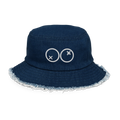 Sombrero bucket de mezclilla desgastado azul con logo dOOzy, estilo urbano Doozy Headwear