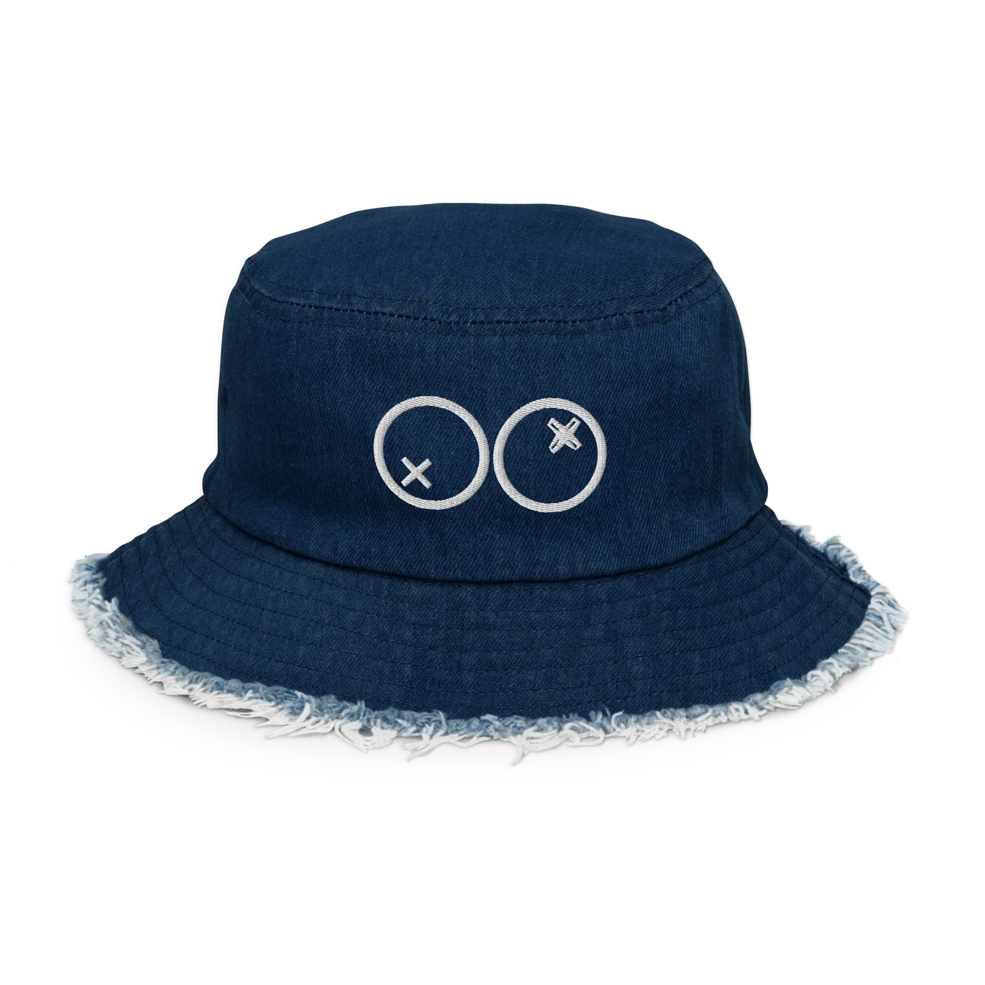 Sombrero bucket de mezclilla desgastado azul con logo dOOzy, estilo urbano Doozy Headwear
