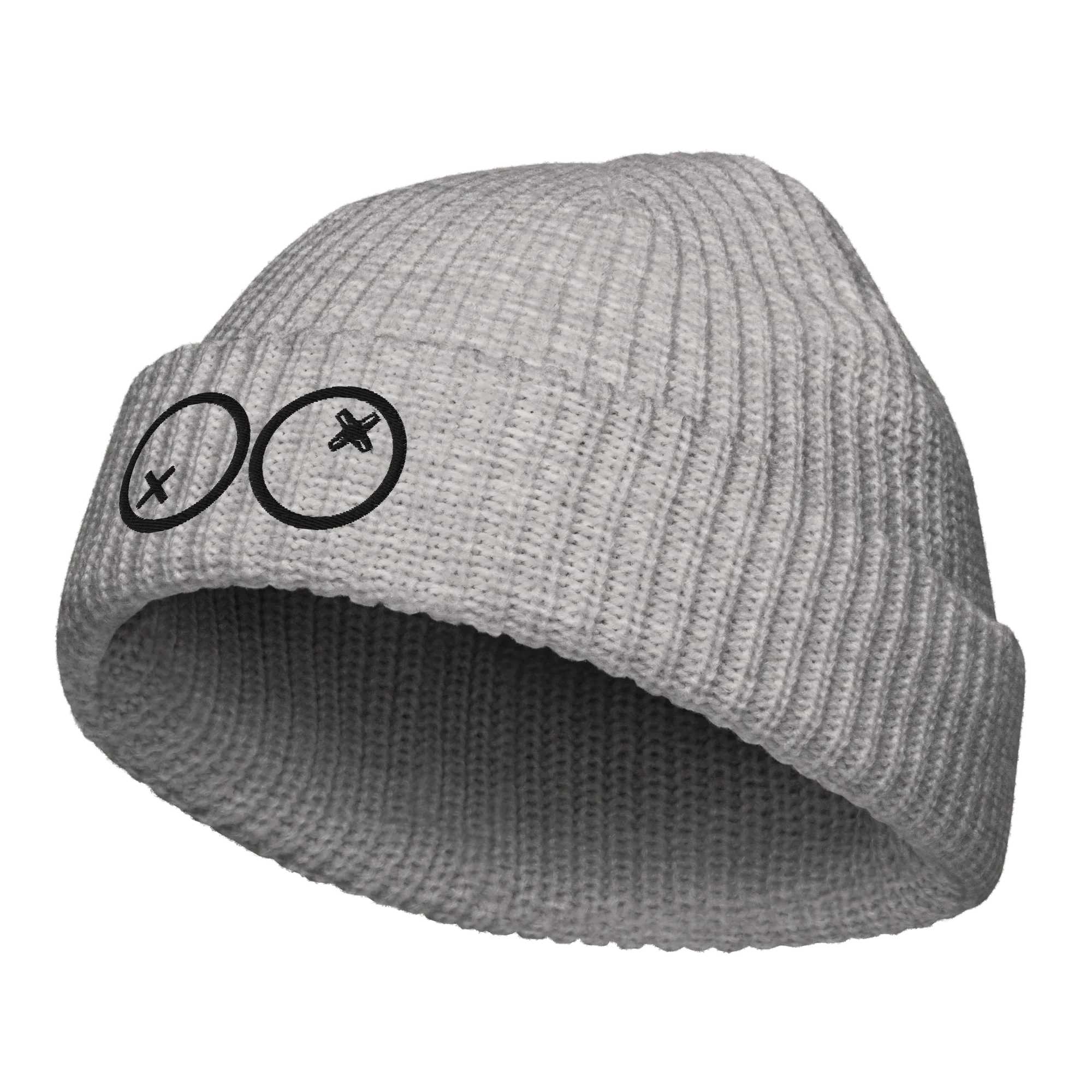 Gorro fisherman gris jaspeado Doozy Headwear con logo bordado dOOzy en el frente