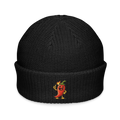 Gorro pescador negro Doozy Headwear con dibujo de chile animado bordado al frente