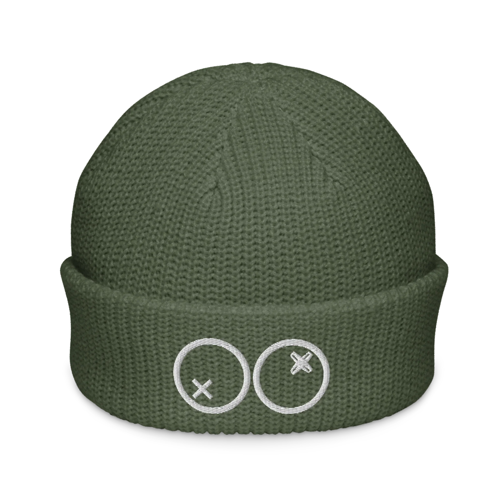 Gorro beanie verde cypress tejido con bordado Doozy Headwear, marca dOOzy