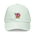Gorra pastel menta Doozy Headwear con dibujo de dona sonriente bordada en el frontal