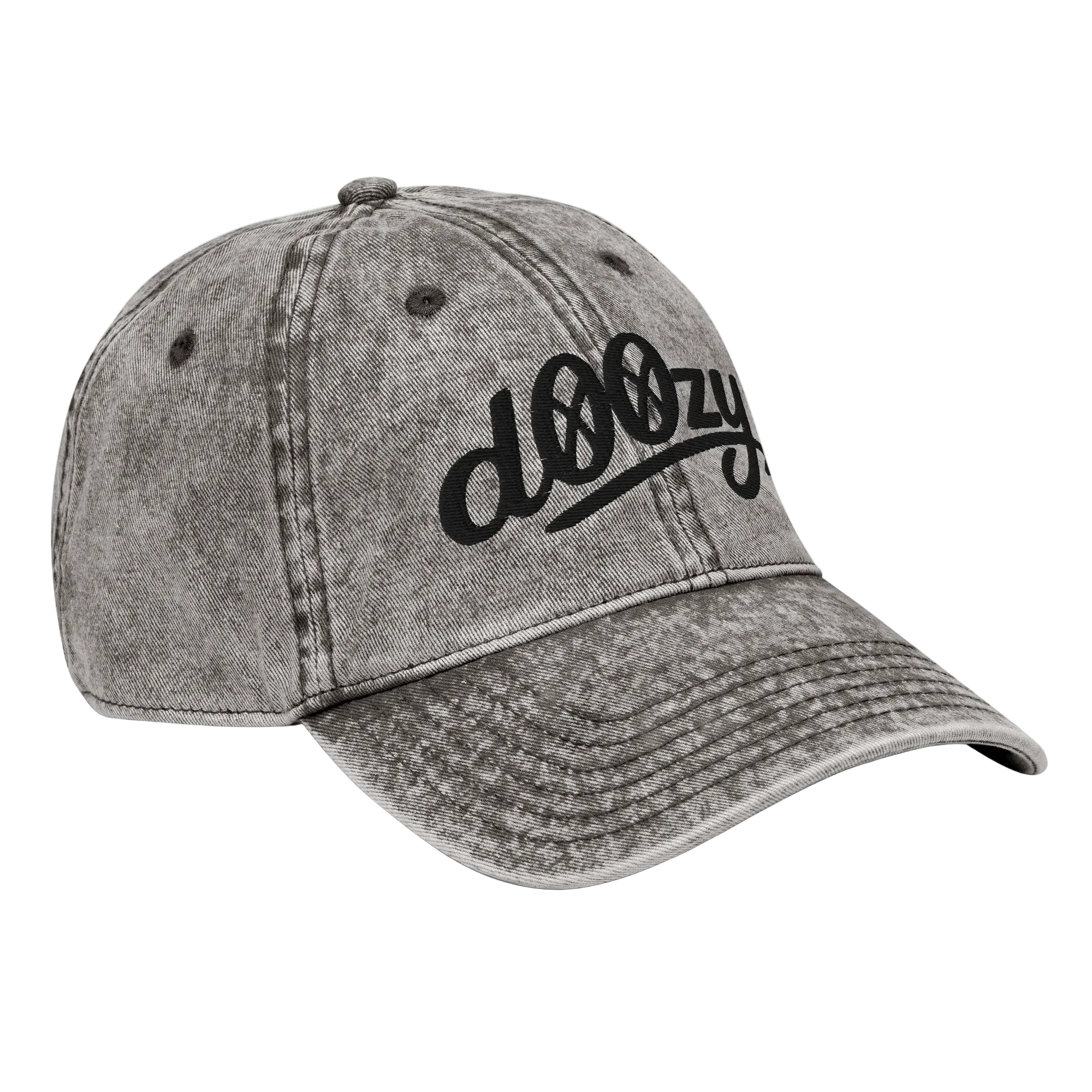 Gorra vintage gris carbón Doozy Headwear, estilo casual, logo dOOzy en el frente